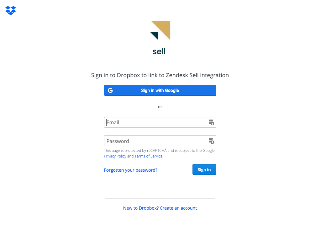 Dropbox for Sell App Integration with Zendesk Sell